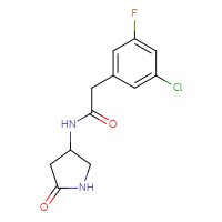 Chemical structure of 2-(3-chloro-5-fluorophenyl)-N-(5-oxopyrrolidin-3-yl)acetamide - CSSB03408601415