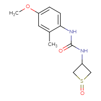 Chemical structure of 1-(4-methoxy-2-methylphenyl)-3-(1-oxo-1λ⁴-thietan-3-yl)urea - CSSB09611925048