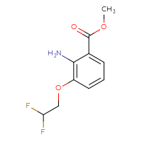 Chemical structure of methyl 2-amino-3-(2,2-difluoroethoxy)benzoate - CSSB00000704237