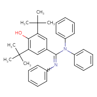 Chemical structure of 3,5-di-tert-butyl-4-hydroxy-N,N,N'-triphenylbenzene-1-carboximidamide - CSSB20620699105