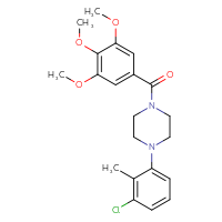 Chemical structure of 1-(3-chloro-2-methylphenyl)-4-(3,4,5-trimethoxybenzoyl)piperazine - CSSB00028231937