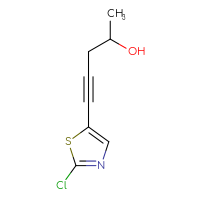 Chemical structure of 5-(2-chloro-1,3-thiazol-5-yl)pent-4-yn-2-ol - CSSB06359991980