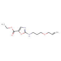 Chemical structure of ethyl 2-{[3-(prop-2-en-1-yloxy)propyl]amino}-1,3-oxazole-5-carboxylate - CSSB01712586128