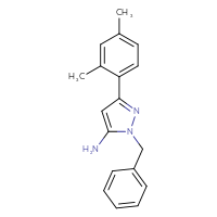 Chemical structure of 1-benzyl-3-(2,4-dimethylphenyl)-1H-pyrazol-5-amine - CSSB00010201513