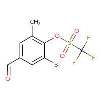 Chemical structure of 2-bromo-4-formyl-6-methylphenyl trifluoromethanesulfonate - CSSB21009692872