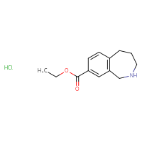 Chemical structure of ethyl 2,3,4,5-tetrahydro-1H-2-benzazepine-8-carboxylate hydrochloride - CSSB21043403132