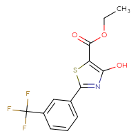 Chemical structure of ethyl 4-hydroxy-2-[3-(trifluoromethyl)phenyl]-1,3-thiazole-5-carboxylate - CSSB00000036452