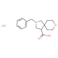 Chemical structure of 2-benzyl-8-oxa-2-azaspiro[4.5]decane-4-carboxylic acid hydrochloride - CSSB00025771533