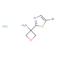 Chemical structure of 3-(5-bromo-1,3-thiazol-2-yl)oxetan-3-amine hydrochloride - CSSB06623411572