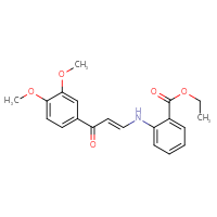 Chemical structure of ethyl 2-{[(1E)-3-(3,4-dimethoxyphenyl)-3-oxoprop-1-en-1-yl]amino}benzoate - CSSB00132983421