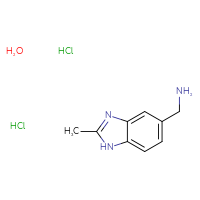 Chemical structure of 1-(2-methyl-1H-1,3-benzodiazol-5-yl)methanamine hydrate dihydrochloride - CSSB00015186295