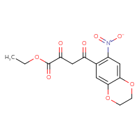 Chemical structure of ethyl 4-(7-nitro-2,3-dihydro-1,4-benzodioxin-6-yl)-2,4-dioxobutanoate - CSSB21495873677