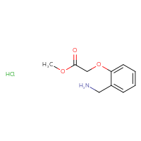Chemical structure of methyl 2-[2-(aminomethyl)phenoxy]acetate hydrochloride - CSSB00000750865