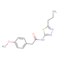 Chemical structure of 2-(4-methoxyphenyl)-N-(5-propyl-1,3,4-thiadiazol-2-yl)acetamide - CSSB00026632165