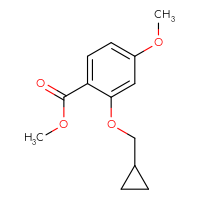 Chemical structure of methyl 2-(cyclopropylmethoxy)-4-methoxybenzoate - CSSB01995887663