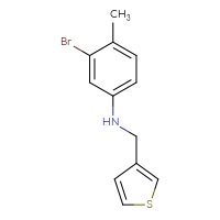 Chemical structure of 3-bromo-4-methyl-N-[(thiophen-3-yl)methyl]aniline - CSSB00000710538
