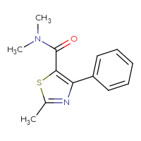 Chemical structure of N,N,2-trimethyl-4-phenyl-1,3-thiazole-5-carboxamide - CSSB00103392012