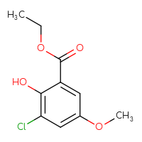 Chemical structure of ethyl 3-chloro-2-hydroxy-5-methoxybenzoate - CSSB00036983707