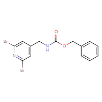 Chemical structure of benzyl N-[(2,6-dibromopyridin-4-yl)methyl]carbamate - CSSB03496573894