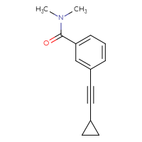 Chemical structure of 3-(2-cyclopropylethynyl)-N,N-dimethylbenzamide - CSSB02283616607