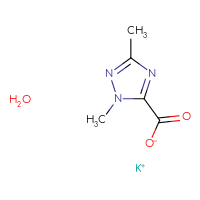 Chemical structure of potassium dimethyl-1H-1,2,4-triazole-5-carboxylate hydrate - CSSB14785732853
