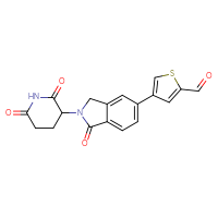 Chemical structure of 4-[2-(2,6-dioxopiperidin-3-yl)-1-oxo-2,3-dihydro-1H-isoindol-5-yl]thiophene-2-carbaldehyde - CSSB03542191658