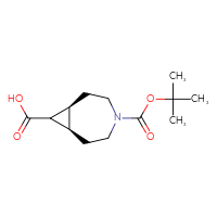 Chemical structure of (1R,7S)-4-[(tert-butoxy)carbonyl]-4-azabicyclo[5.1.0]octane-8-carboxylic acid - CSSB03551072569