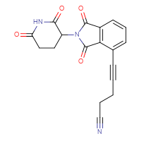 Chemical structure of 5-[2-(2,6-dioxopiperidin-3-yl)-1,3-dioxo-2,3-dihydro-1H-isoindol-4-yl]pent-4-ynenitrile - CSSB21415982211