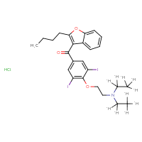 Chemical structure of {2-[4-(2-butyl-1-benzofuran-3-carbonyl)-2,6-diiodophenoxy]ethyl}bis[(1,1,2,2,2-²H₅)ethyl]amine hydrochloride - CSSB00159240336