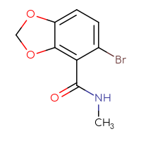 Chemical structure of 5-bromo-N-methyl-2H-1,3-benzodioxole-4-carboxamide - CSSB02283618640