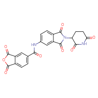 Chemical structure of N-[2-(2,6-dioxopiperidin-3-yl)-1,3-dioxo-2,3-dihydro-1H-isoindol-5-yl]-1,3-dioxo-1,3-dihydro-2-benzofuran-5-carboxamide - CSSB21531615531