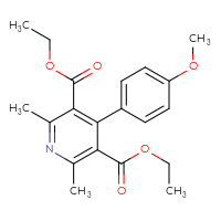 Chemical structure of 3,5-diethyl 4-(4-methoxyphenyl)-2,6-dimethylpyridine-3,5-dicarboxylate - CSSB00102653942