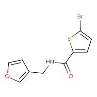 Chemical structure of 5-bromo-N-[(furan-3-yl)methyl]thiophene-2-carboxamide - CSSB00011431239