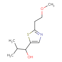 Chemical structure of 1-[2-(2-methoxyethyl)-1,3-thiazol-5-yl]-2-methylpropan-1-ol - CSSB20671867485