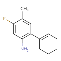 Chemical structure of 2-(cyclohex-1-en-1-yl)-5-fluoro-4-methylaniline - CSSB06587159821