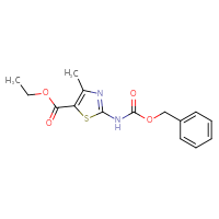 Chemical structure of ethyl 2-{[(benzyloxy)carbonyl]amino}-4-methyl-1,3-thiazole-5-carboxylate - CSSB00000002333