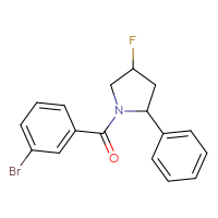 Chemical structure of 1-(3-bromobenzoyl)-4-fluoro-2-phenylpyrrolidine - CSSB01976697306