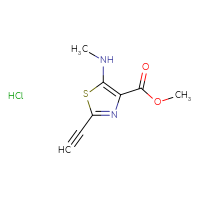 Chemical structure of methyl 2-ethynyl-5-(methylamino)-1,3-thiazole-4-carboxylate hydrochloride - CSSB20963526814