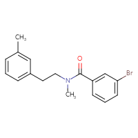 Chemical structure of 3-bromo-N-methyl-N-[2-(3-methylphenyl)ethyl]benzamide - CSSB06669710133
