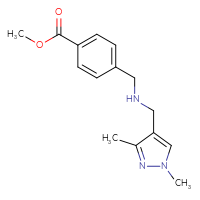 Chemical structure of methyl 4-({[(1,3-dimethyl-1H-pyrazol-4-yl)methyl]amino}methyl)benzoate - CSSB00025717978