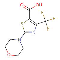 Chemical structure of 2-(morpholin-4-yl)-4-(trifluoromethyl)-1,3-thiazole-5-carboxylic acid - CSSB00008840123
