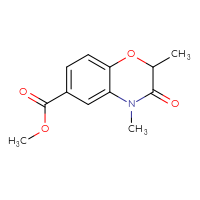 Chemical structure of methyl 2,4-dimethyl-3-oxo-3,4-dihydro-2H-1,4-benzoxazine-6-carboxylate - CSSB00025730069