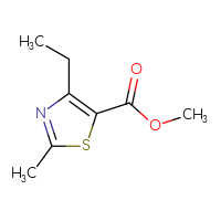 Chemical structure of methyl 4-ethyl-2-methyl-1,3-thiazole-5-carboxylate - CSSB00000106770