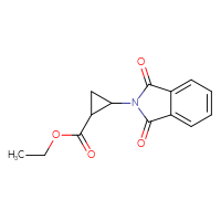 Chemical structure of ethyl 2-(1,3-dioxo-2,3-dihydro-1H-isoindol-2-yl)cyclopropane-1-carboxylate - CSSB14962341510
