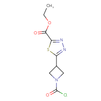 Chemical structure of ethyl 5-[1-(carbonochloridoyl)azetidin-3-yl]-1,3,4-thiadiazole-2-carboxylate - CSSB21224773904