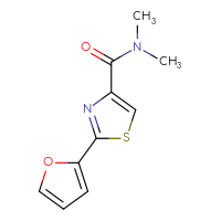 Chemical structure of 2-(furan-2-yl)-N,N-dimethyl-1,3-thiazole-4-carboxamide - CSSB00011221092