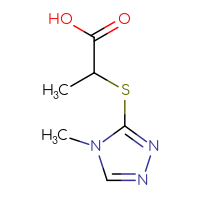 Chemical structure of 2-[(4-methyl-4H-1,2,4-triazol-3-yl)sulfanyl]propanoic acid - CSSB00000181060
