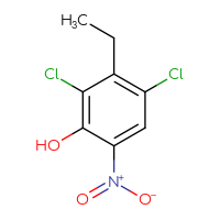 Chemical structure of 2,4-dichloro-3-ethyl-6-nitrophenol - CSSB00000036224