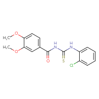 Chemical structure of 1-(2-chlorophenyl)-3-(3,4-dimethoxybenzoyl)thiourea - CSSB00121706476