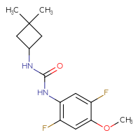 Chemical structure of 1-(2,5-difluoro-4-methoxyphenyl)-3-(3,3-dimethylcyclobutyl)urea - CSSB00079728317